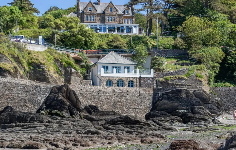 Arches Beach wedding venue above the rocky shoreline at Combe Martin
